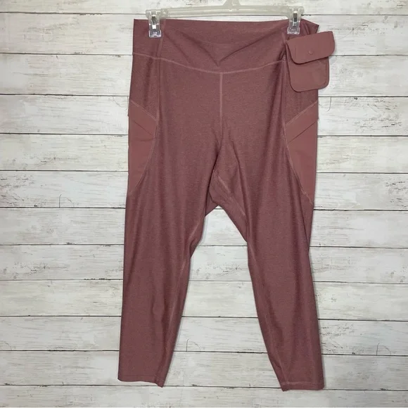Old Navy High-Waisted Cloud+ 7/8 Leggings Mauve Blush Pink Woodrose XL - Picture 2 of 5